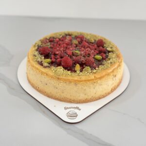 Cheescake de Pistachos con frambuesa